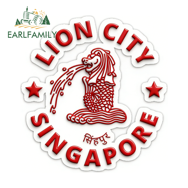 Car Accessories Singapore - EARLFAMILY Fountain Singapore Lion City Funny