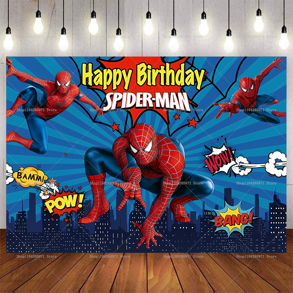 Car Accessories Banner - Cool Spider-Man Birthday Backdrop Banner Super