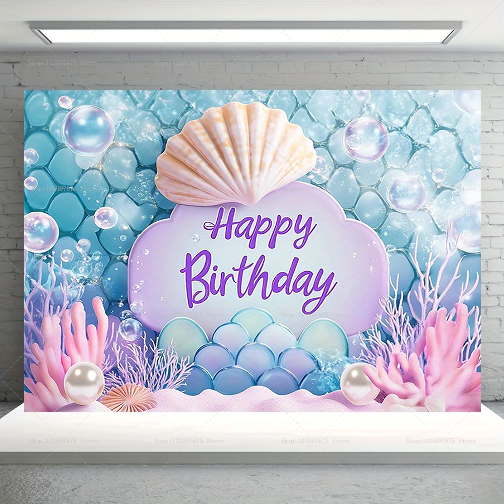 Mermaid Party Backdrops Childr - Car Accessories Banner のレビューと価格