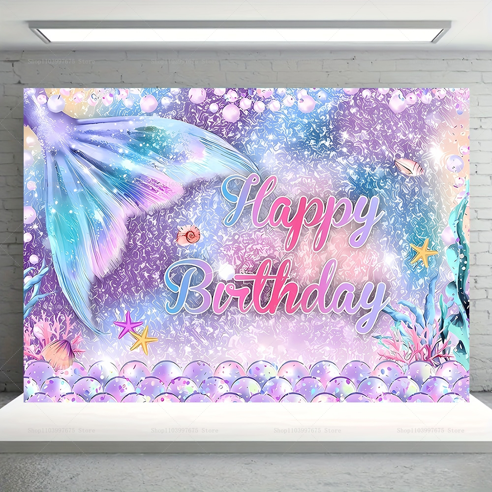 Mermaid Party Backdrops Childr - Car Accessories Banner のレビューと価格