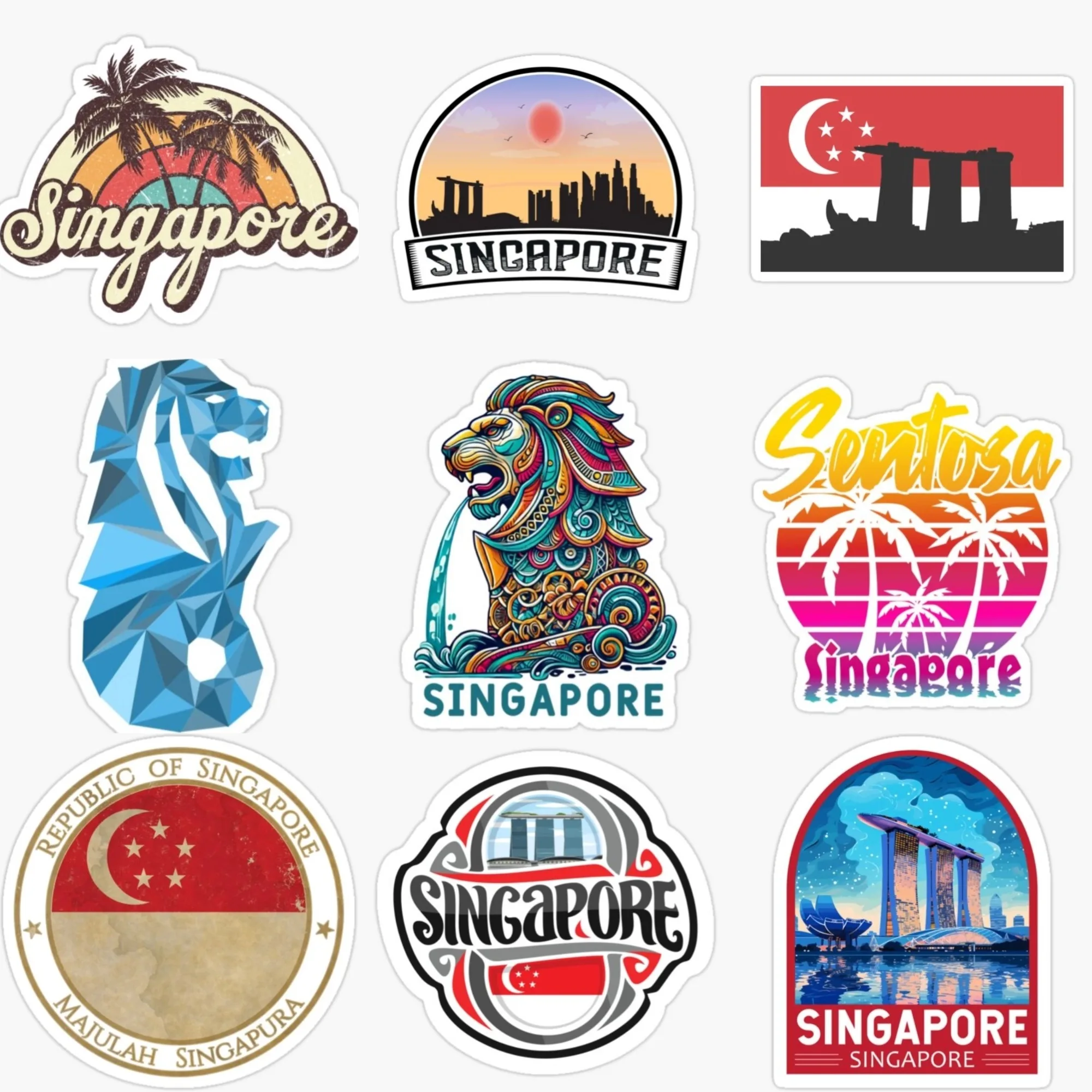 Singapore SIN Flag Map Merlion - Car Accessories Singapore のレビューと価格