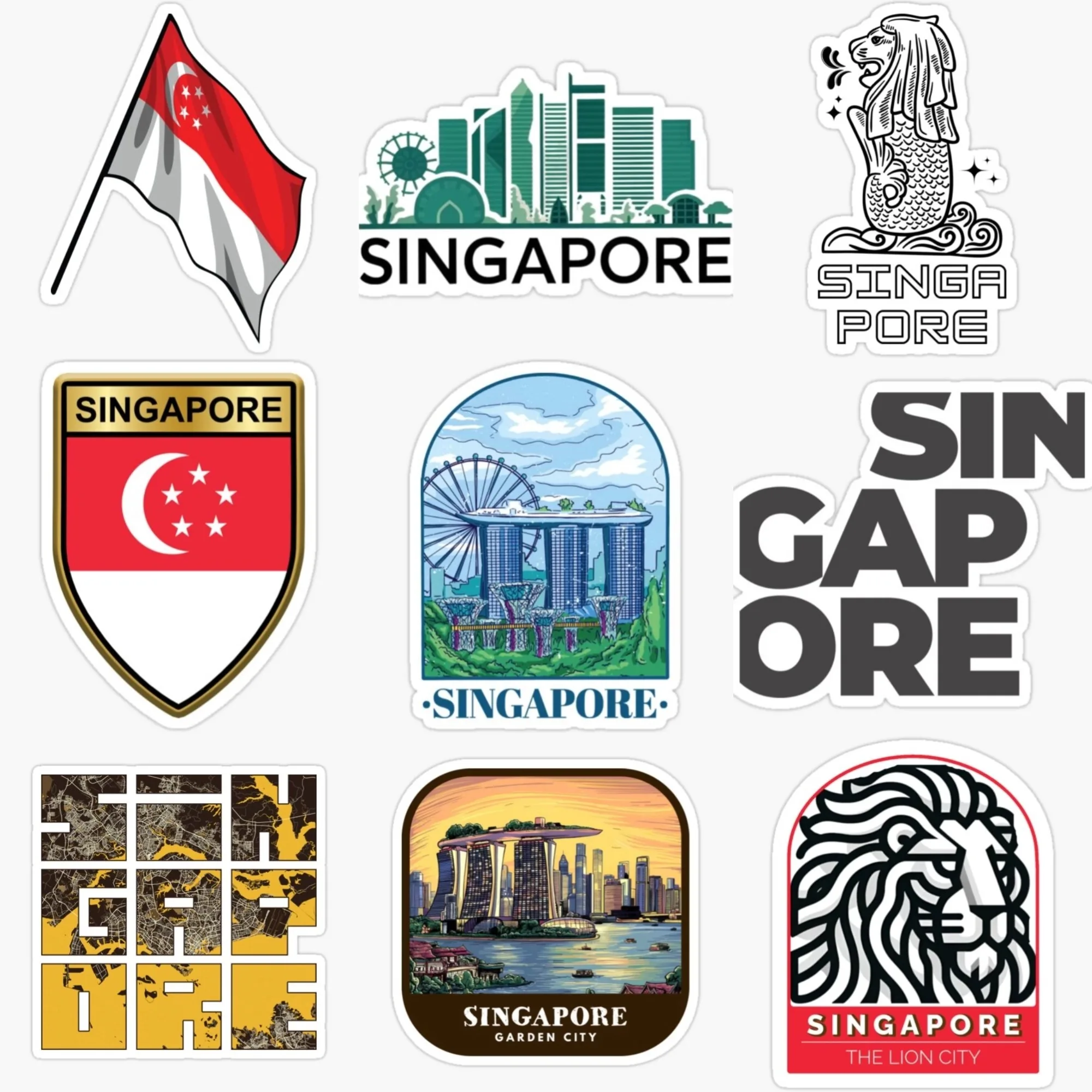 Singapore Flag Map Merlion Sce - Car Accessories Singapore のレビューと価格