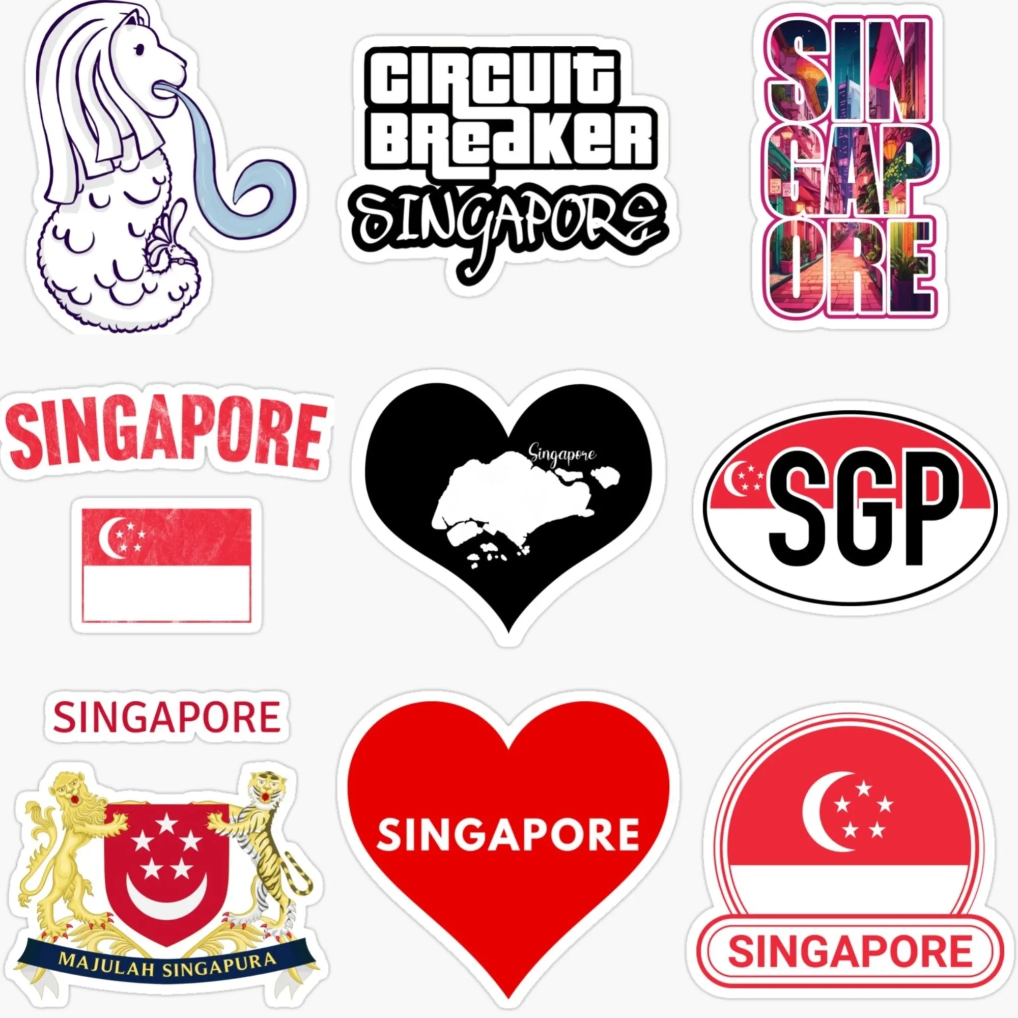 Singapore SGP Flag Map Merlion - Car Accessories Singapore のレビューと価格