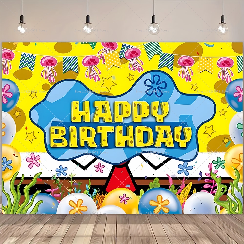 SpongeBob Party Backdrop Banne - Car Accessories Banner のレビューと価格