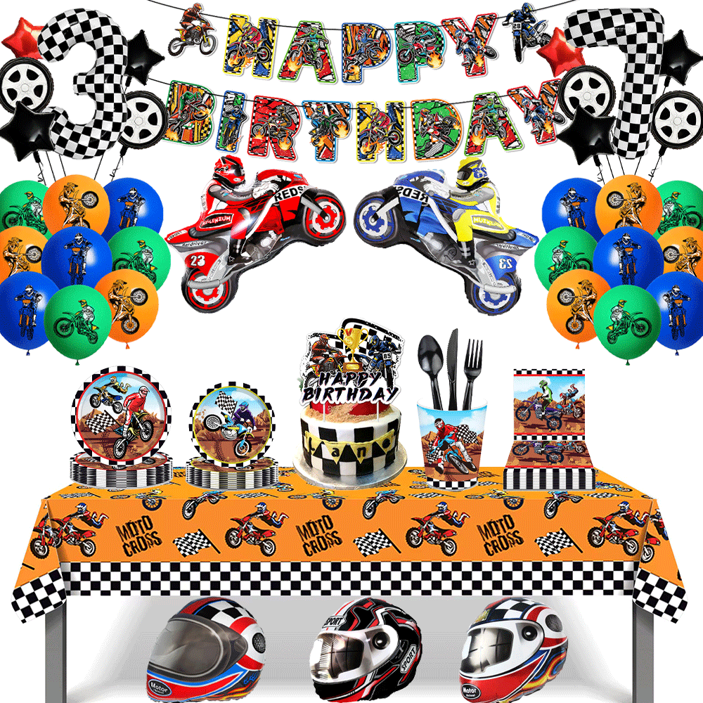 Motorcycle Theme Happy Birthda - Car Accessories Banner のレビューと価格
