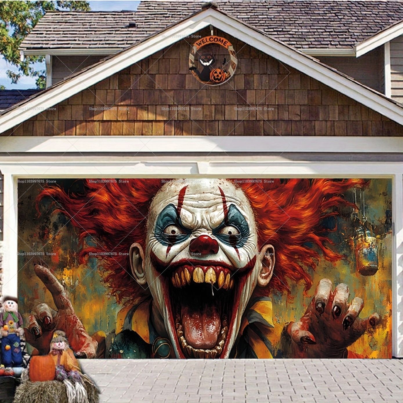 2D Halloween Horrible Clown Ga - Car Accessories Banner のレビューと価格