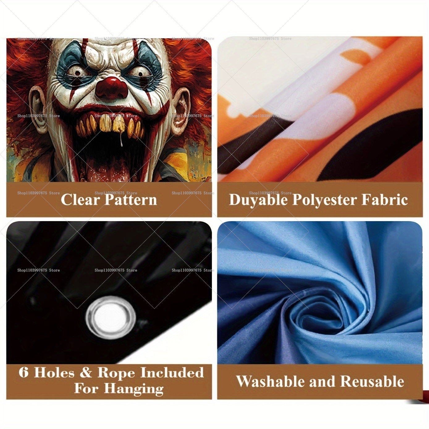 2D Halloween Horrible Clown Ga - Car Accessories Banner のレビューと価格