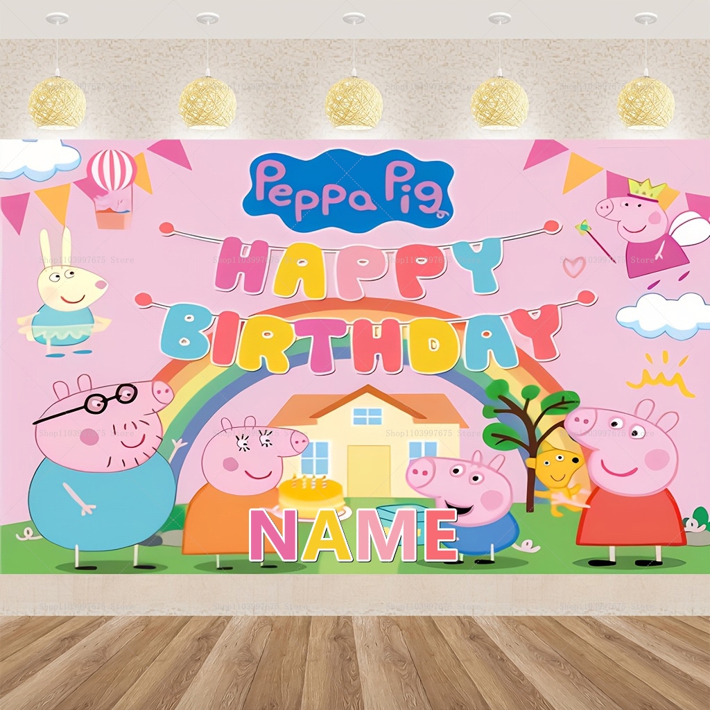 Custom Name Cartoon Peppa Pig  - Car Accessories Banner のレビューと価格