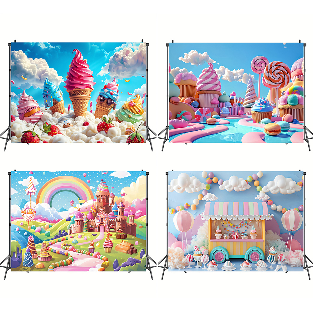 Sweet Ice Cream Theme Backdrop - Car Accessories Banner のレビューと価格