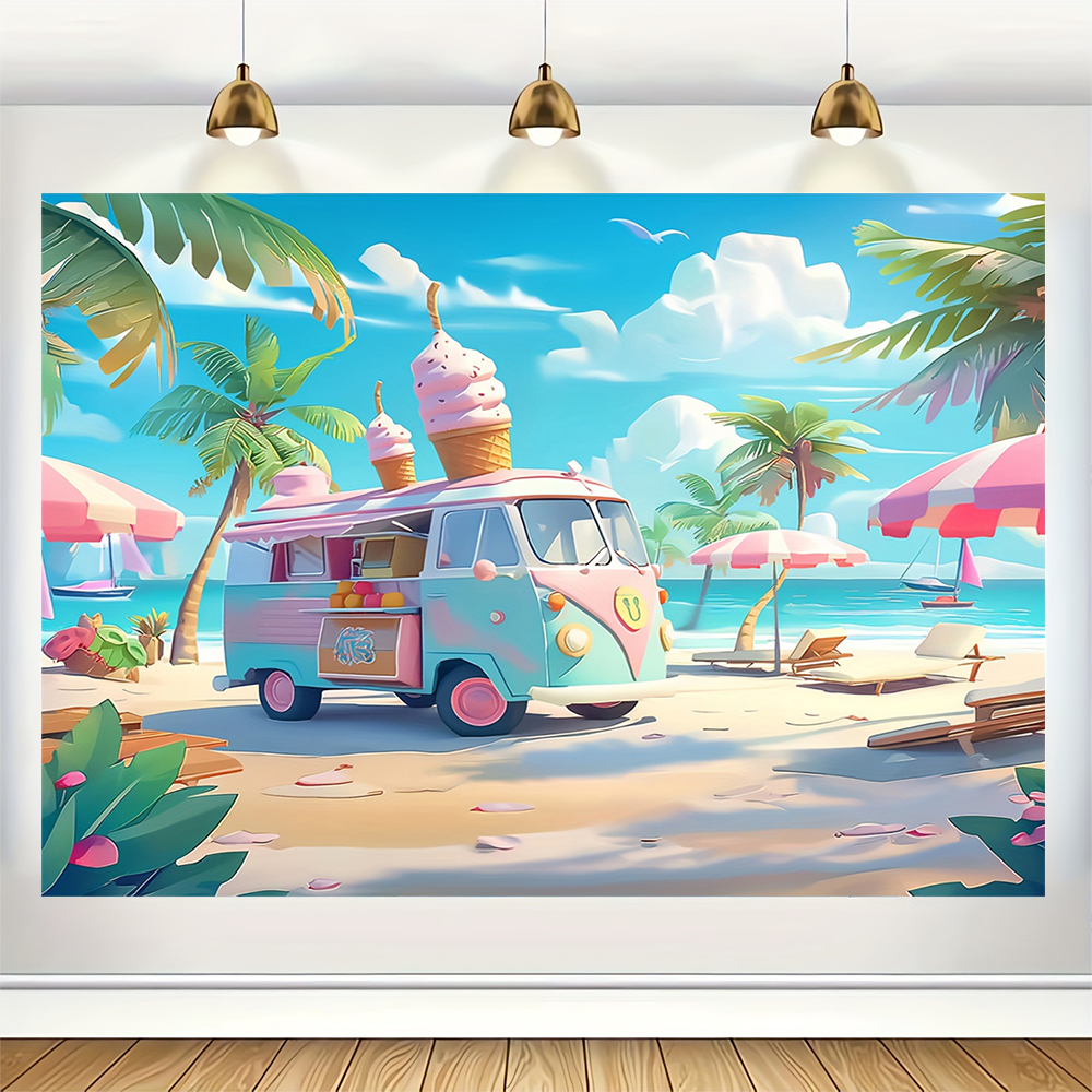 Sweet Ice Cream Theme Backdrop - Car Accessories Banner のレビューと価格