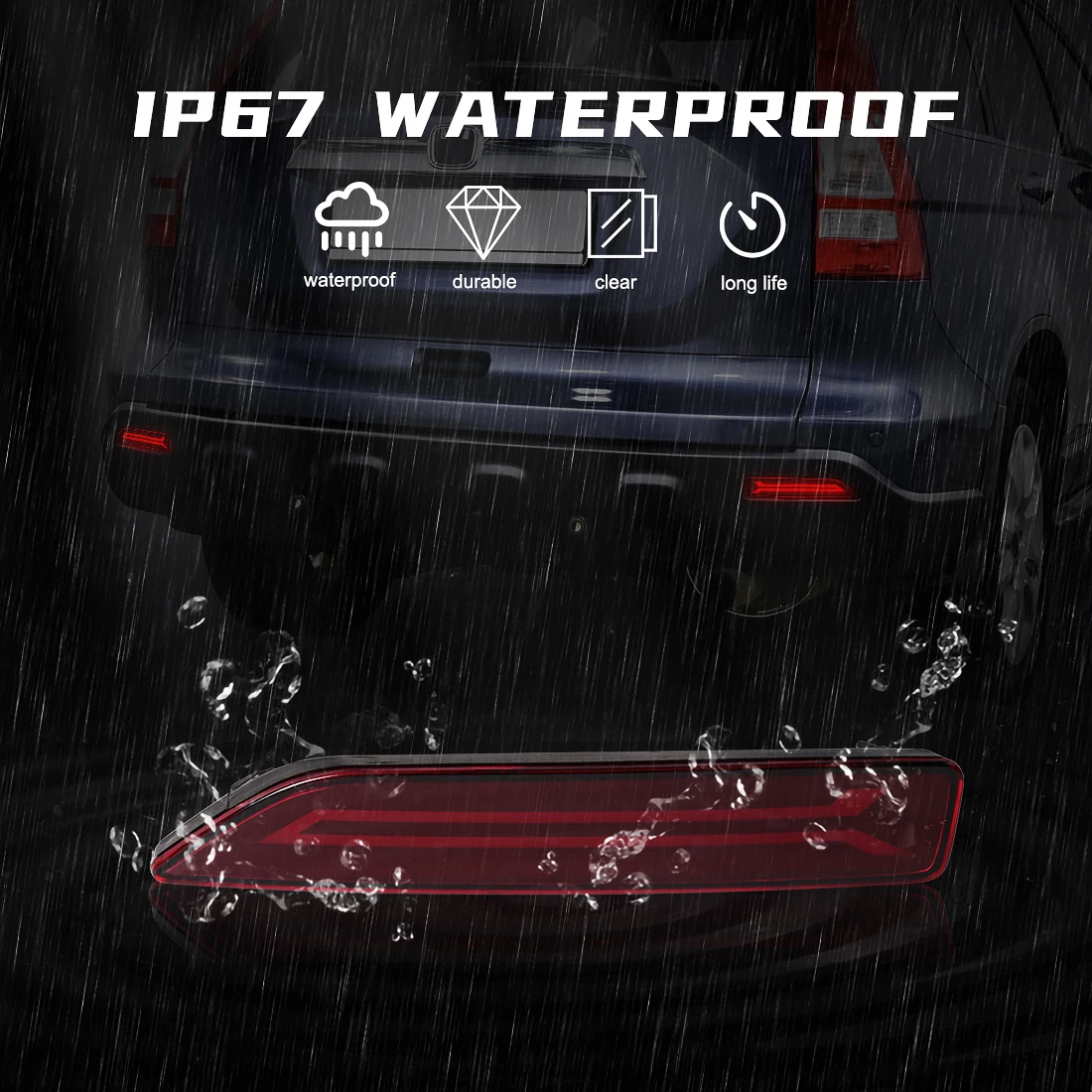 LED Rear Bumper Reflector Ligh - Car Accessories Honda Crv のレビューと価格