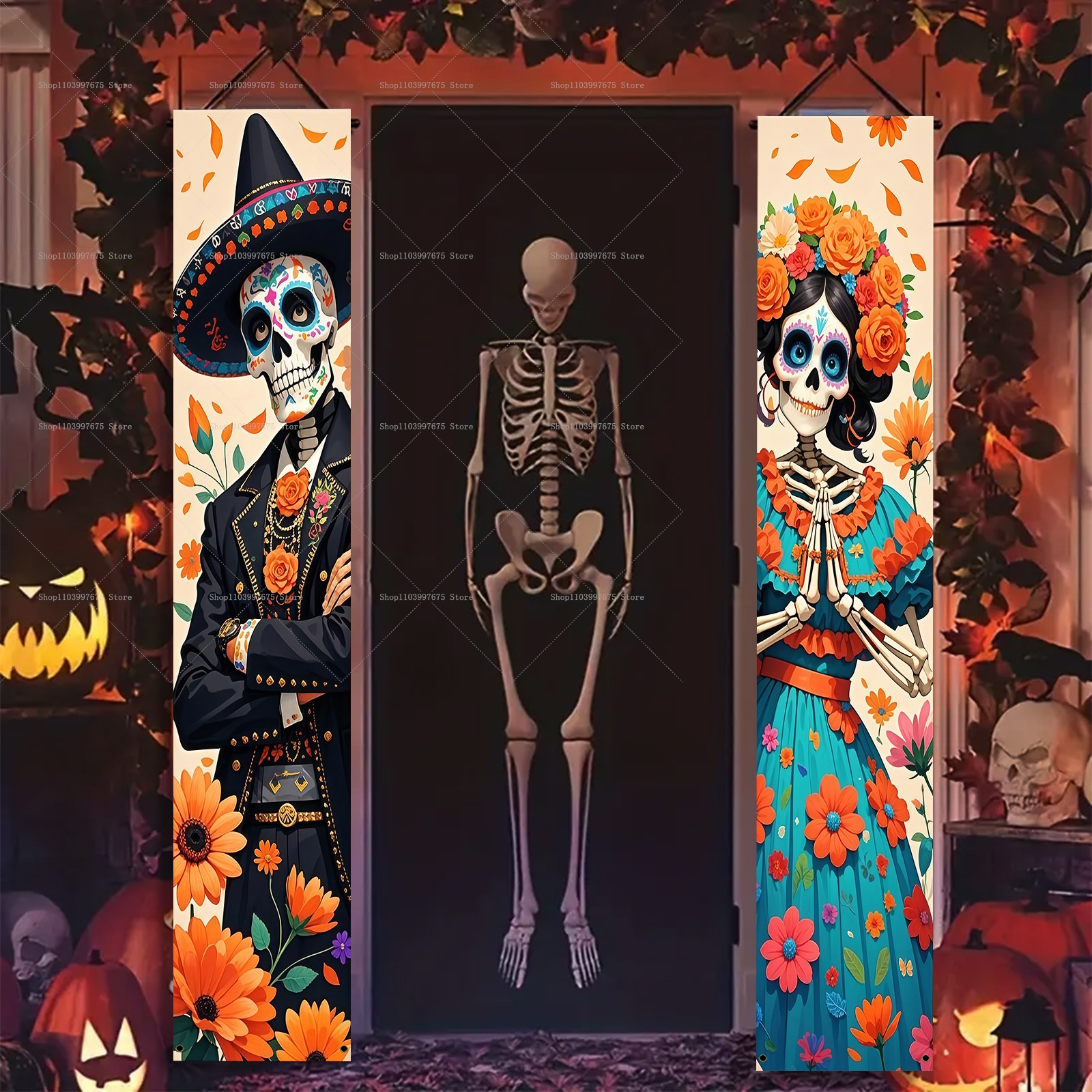Day of The Dead Decorations Po - Car Accessories Banner のレビューと価格