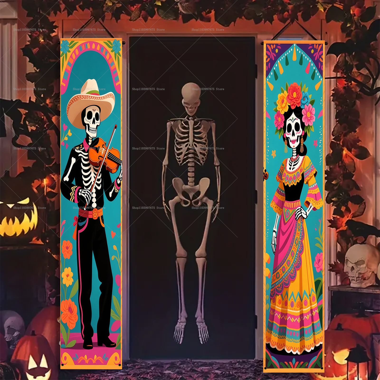 Day of The Dead Decorations Po - Car Accessories Banner のレビューと価格