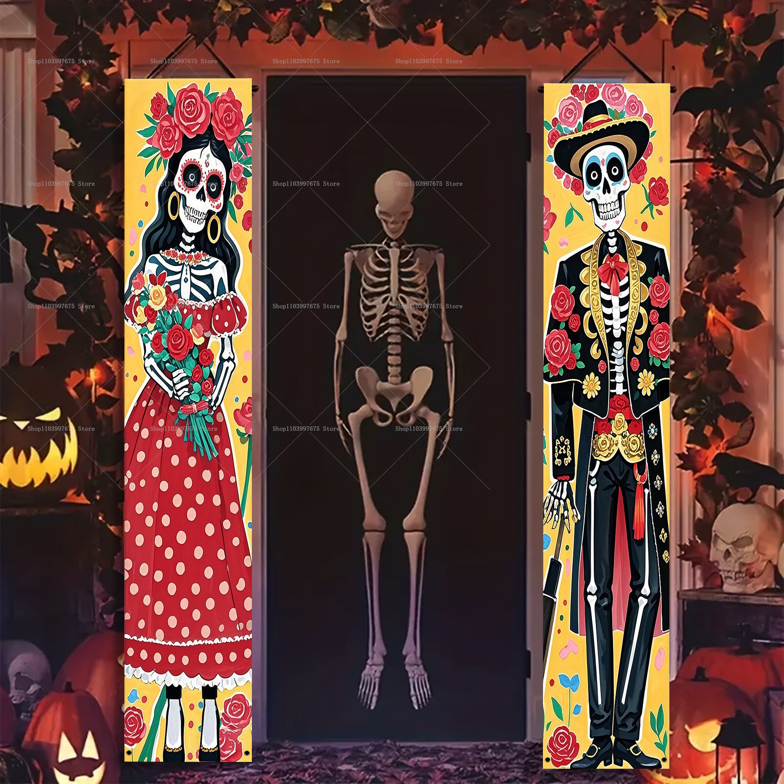 Day of The Dead Decorations Po - Car Accessories Banner のレビューと価格