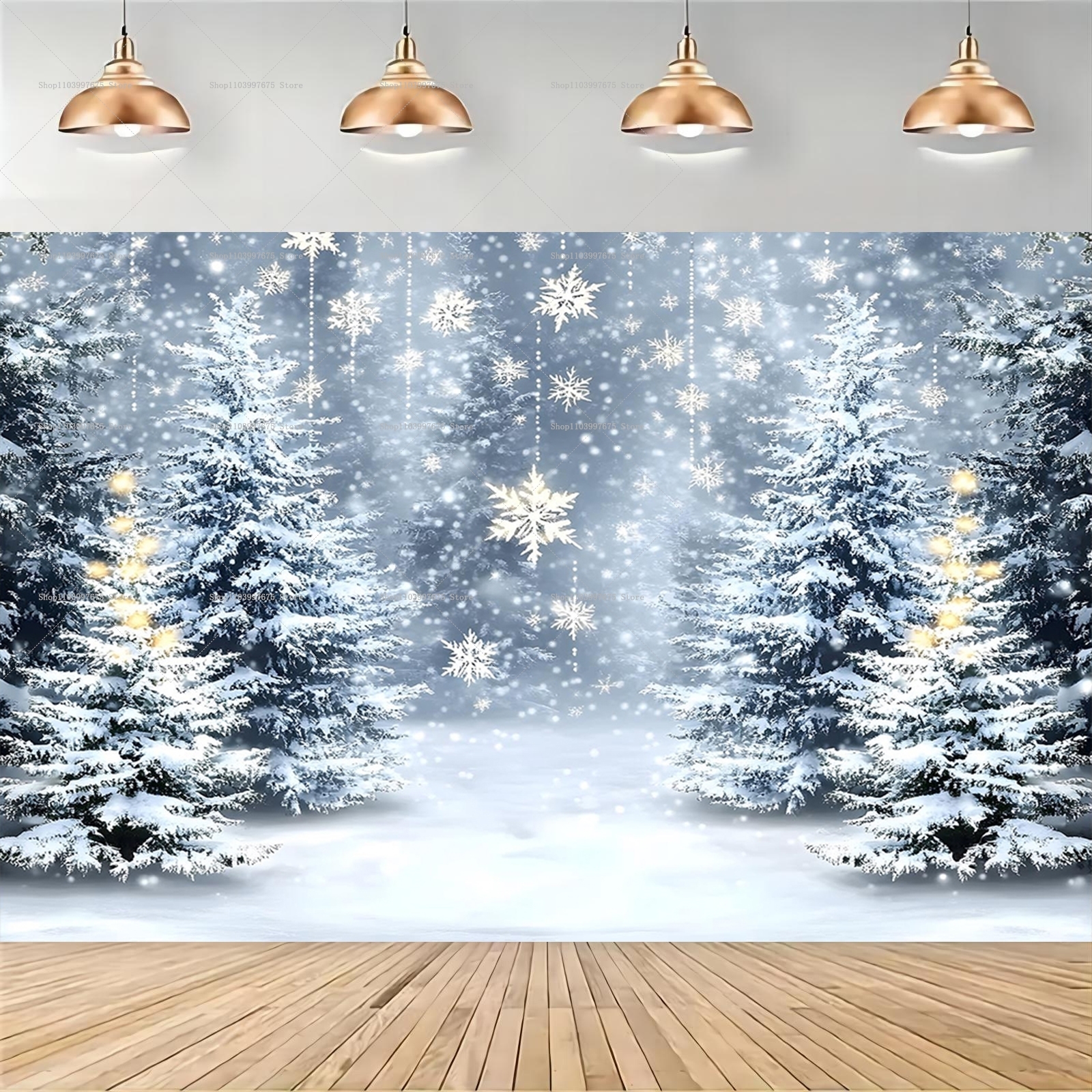 Snowy Forest Christmas Backdro - Car Accessories Banner のレビューと価格