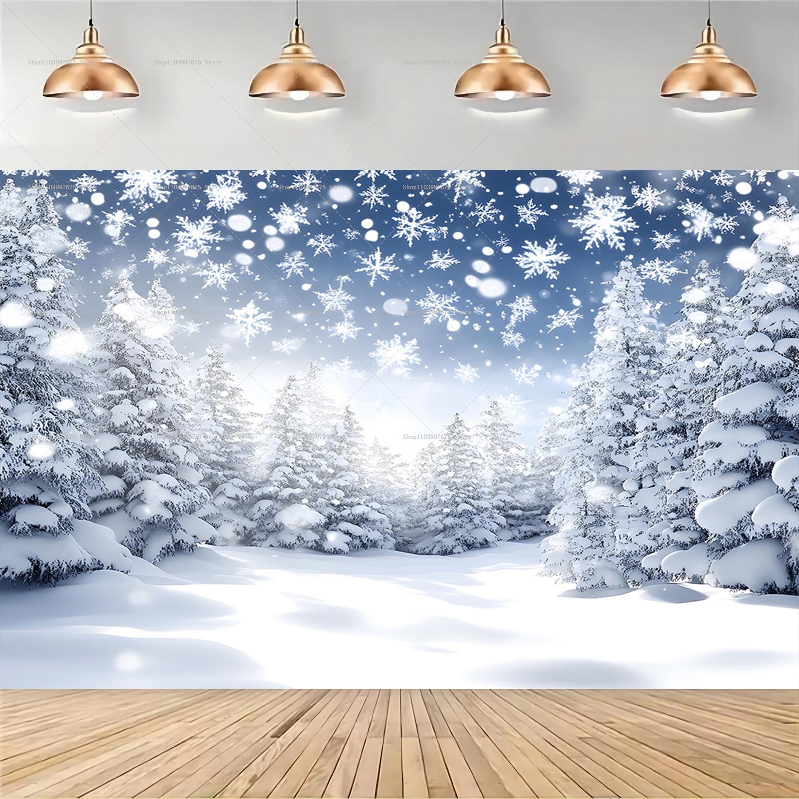 Snowy Forest Christmas Backdro - Car Accessories Banner のレビューと価格