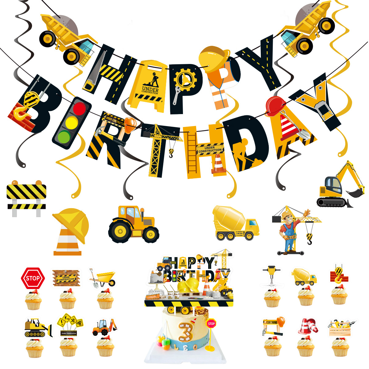 construction car party banner  - Car Accessories Banner のレビューと価格