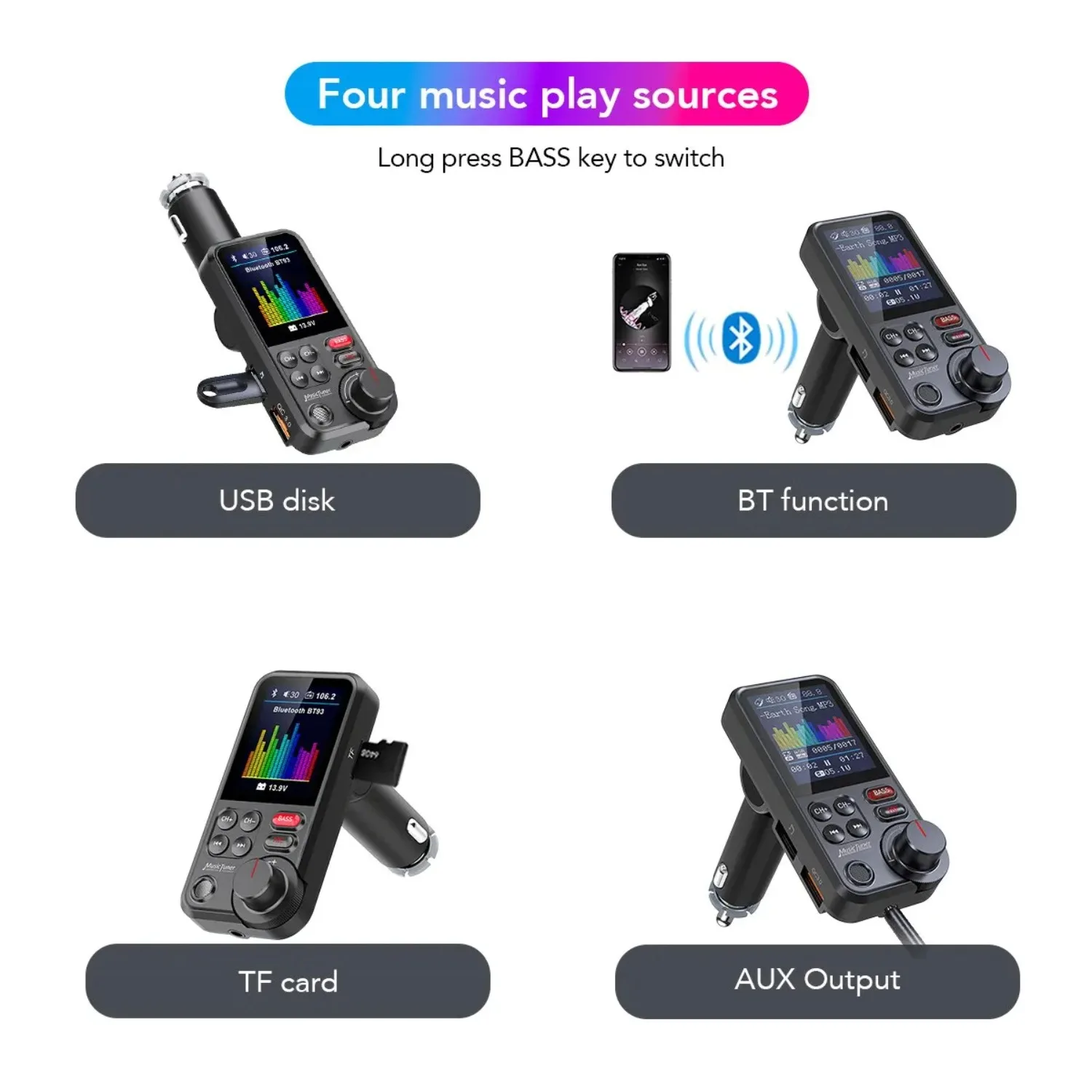 1.8 Inch Car Audio FM Transmit - Fm Transmitter のレビューと価格
