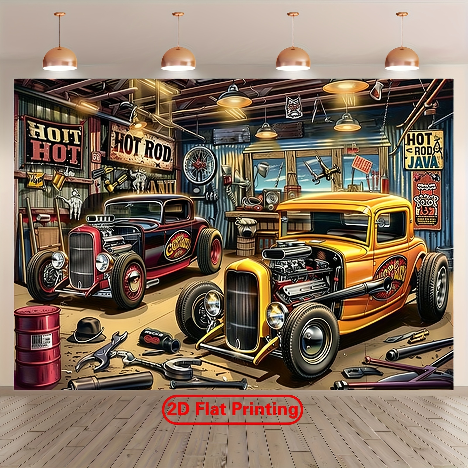 1 vintage hot car garage party - Car Accessories Banner のレビューと価格