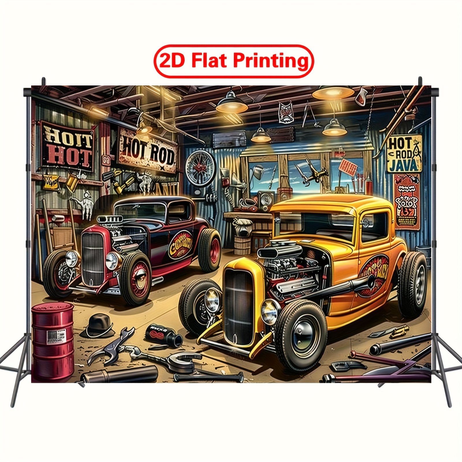 1 vintage hot car garage party - Car Accessories Banner のレビューと価格