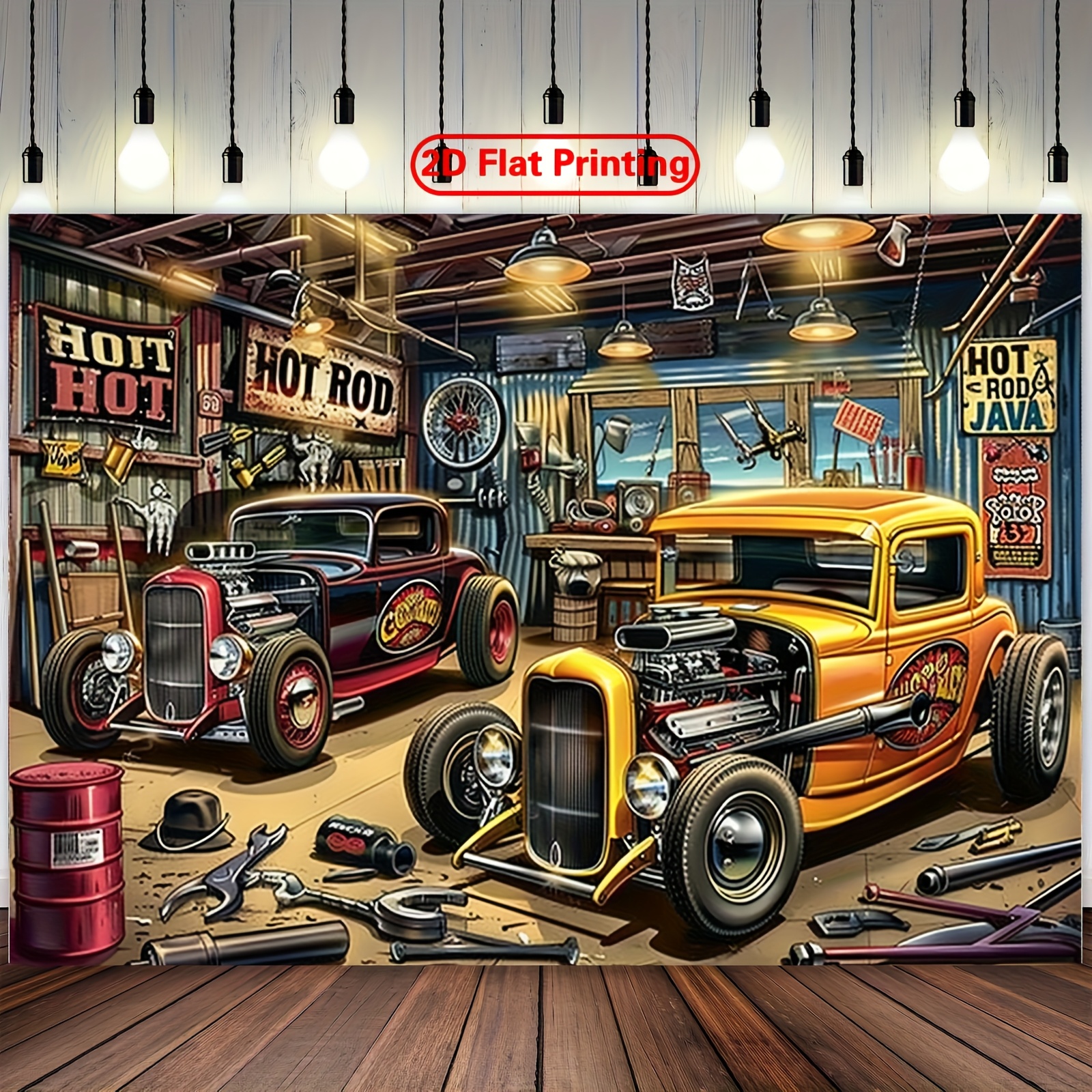 1 vintage hot car garage party - Car Accessories Banner のレビューと価格