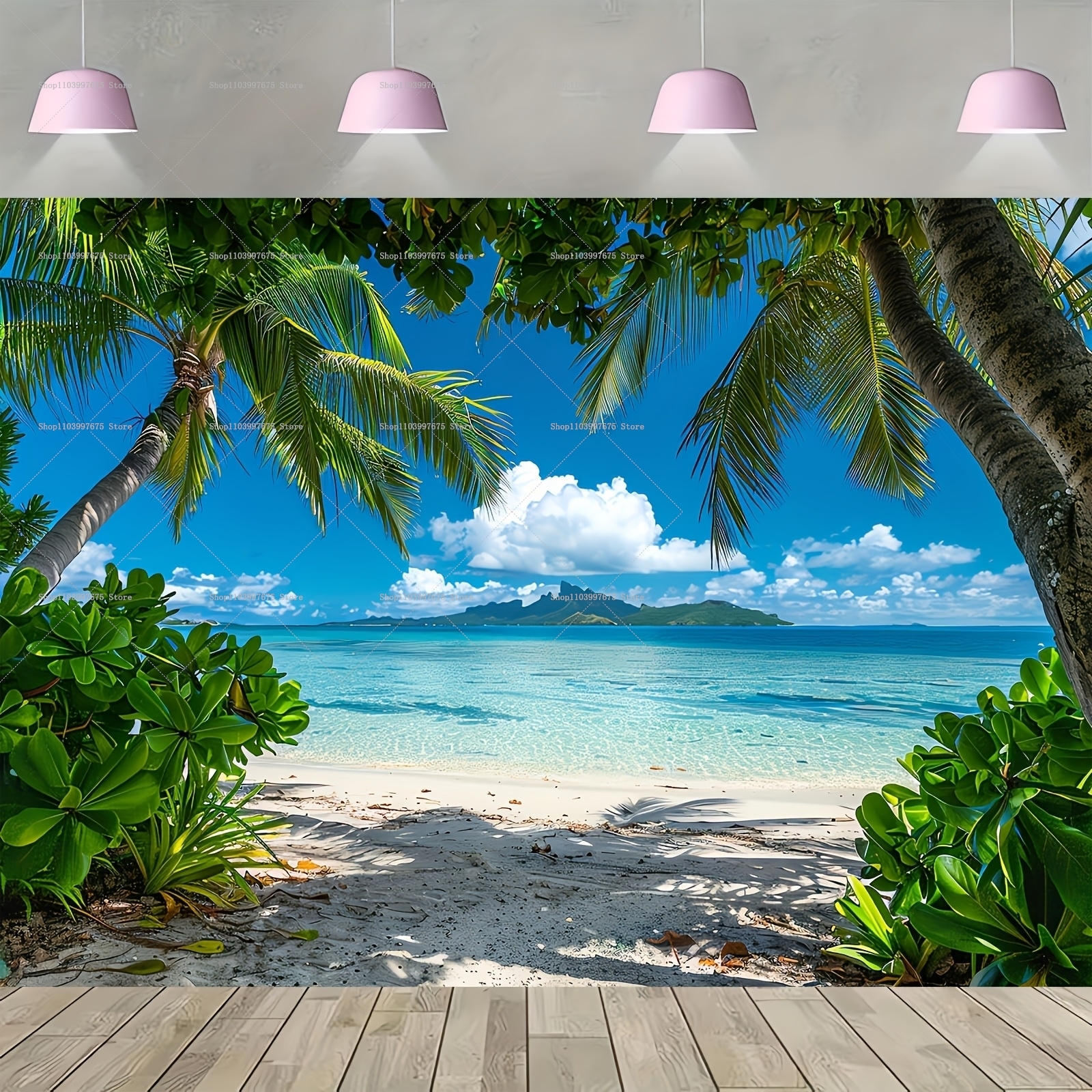 Spring&Summer Tropical Beach S - Car Accessories Banner のレビューと価格