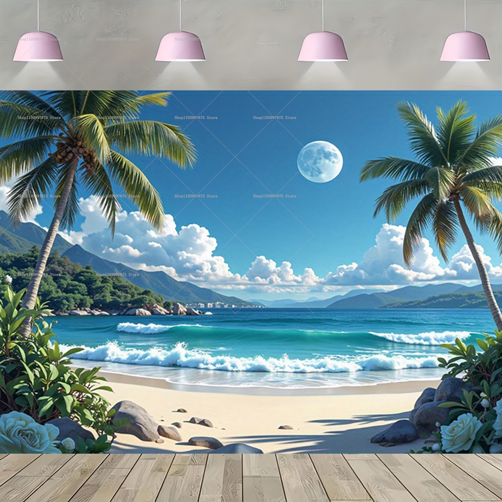 Spring&Summer Tropical Beach S - Car Accessories Banner のレビューと価格