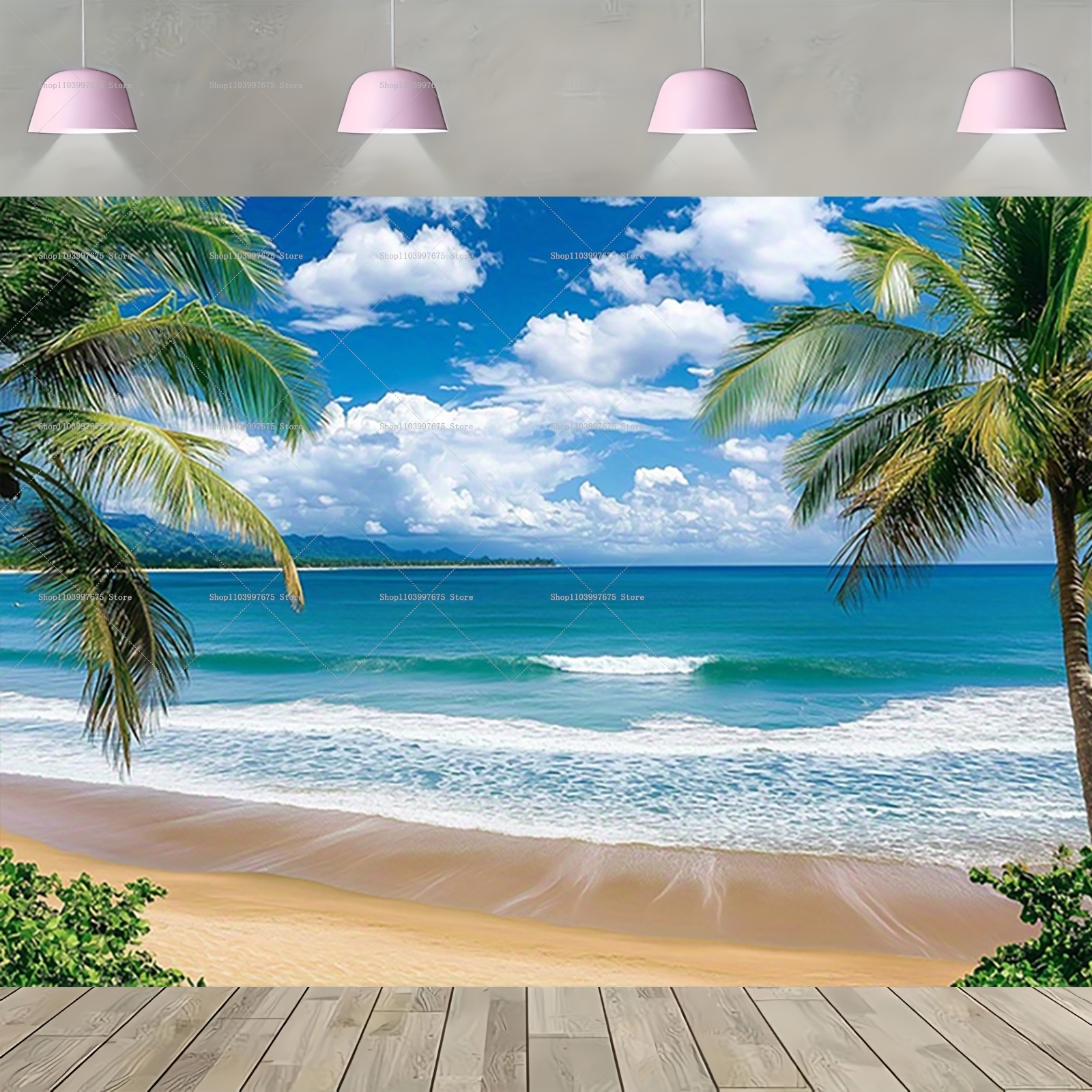 Spring&Summer Tropical Beach S - Car Accessories Banner のレビューと価格
