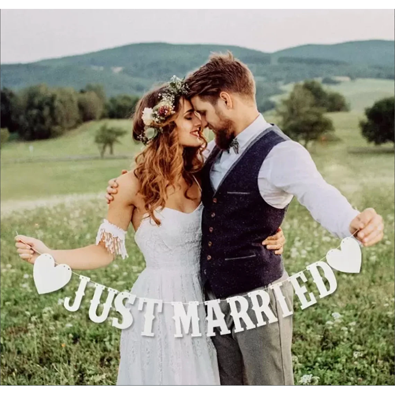 JUST MARRIED Wedding Banner Se - Car Accessories Banner のレビューと価格