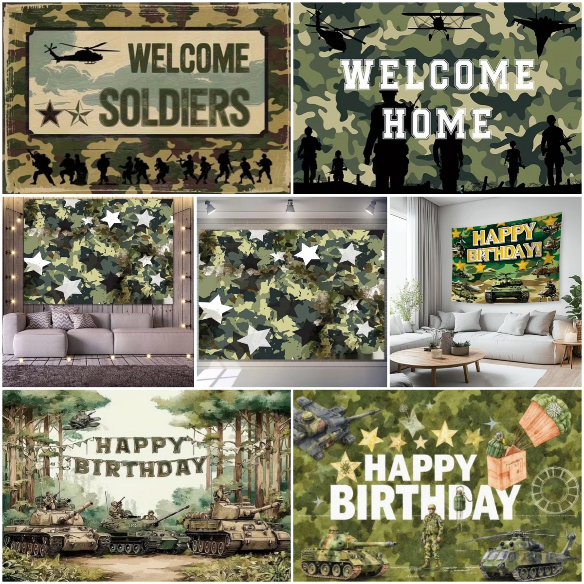 Military Army Theme Birthday P - Car Accessories Banner のレビューと価格