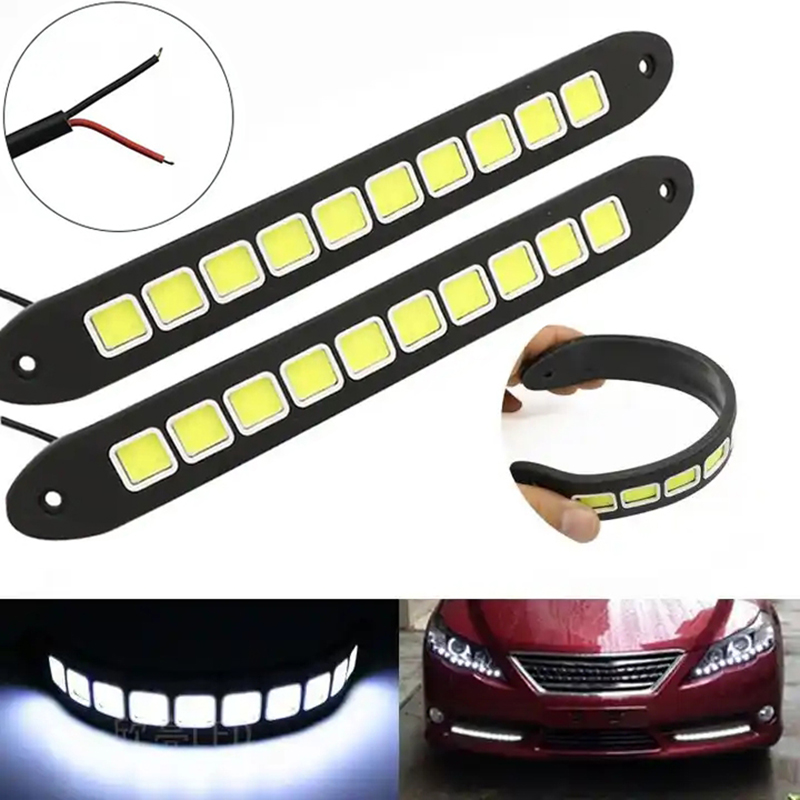 1/2pcs DRL COB Car LED Daytime - Car Accessories For Road Trip のレビューと価格