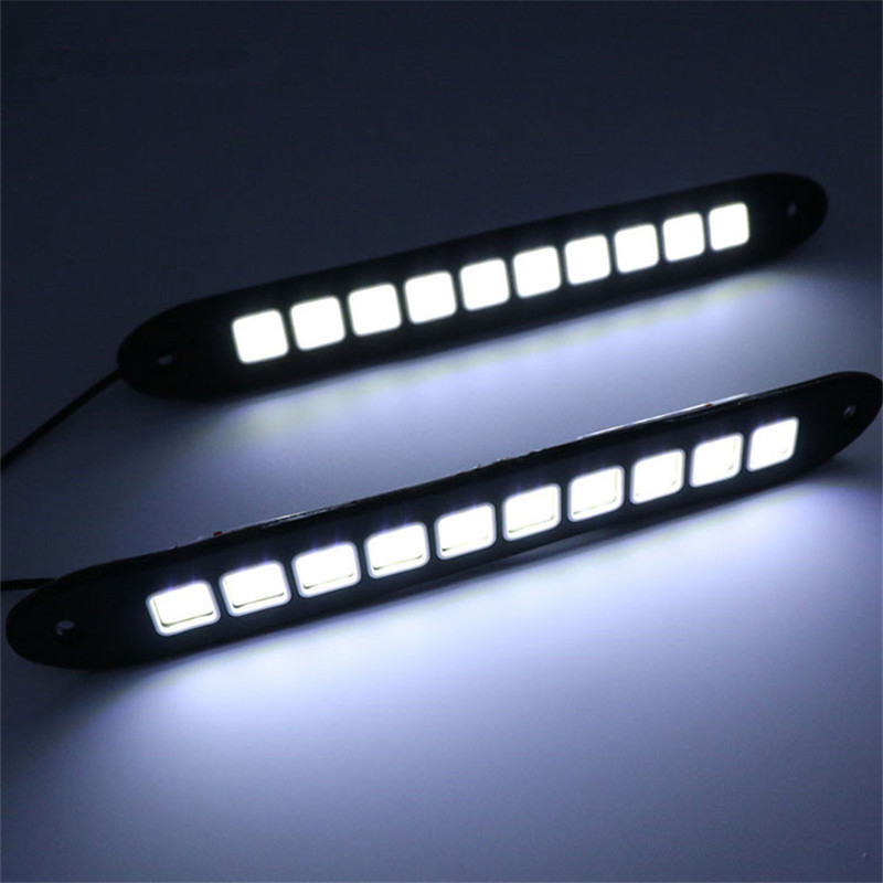1/2pcs DRL COB Car LED Daytime - Car Accessories For Road Trip のレビューと価格