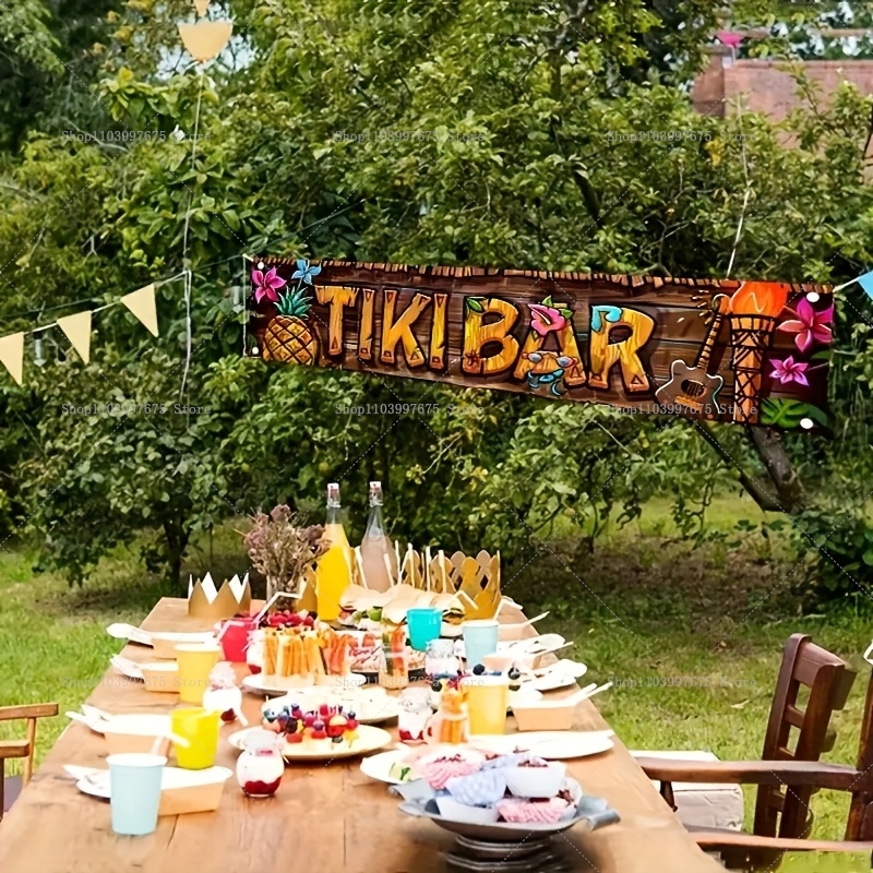 Tiki Bar Banner Tropical Hawai - Car Accessories Banner のレビューと価格