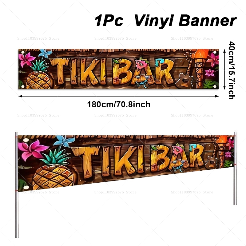 Tiki Bar Banner Tropical Hawai - Car Accessories Banner のレビューと価格