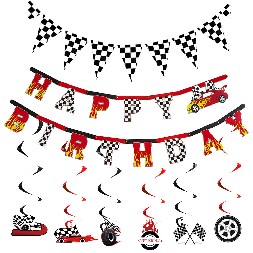Racing Car Happy Birthday Bann - Car Accessories Banner のレビューと価格