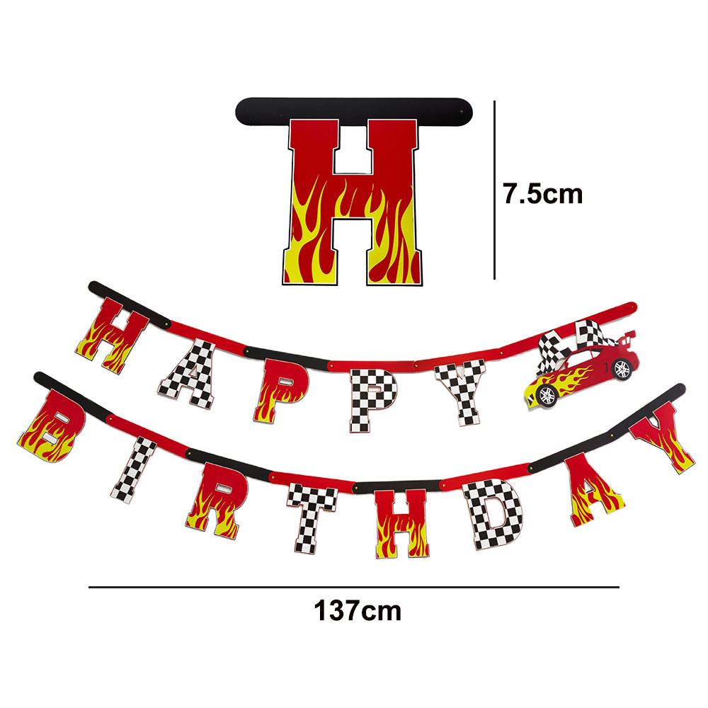Racing Car Happy Birthday Bann - Car Accessories Banner のレビューと価格