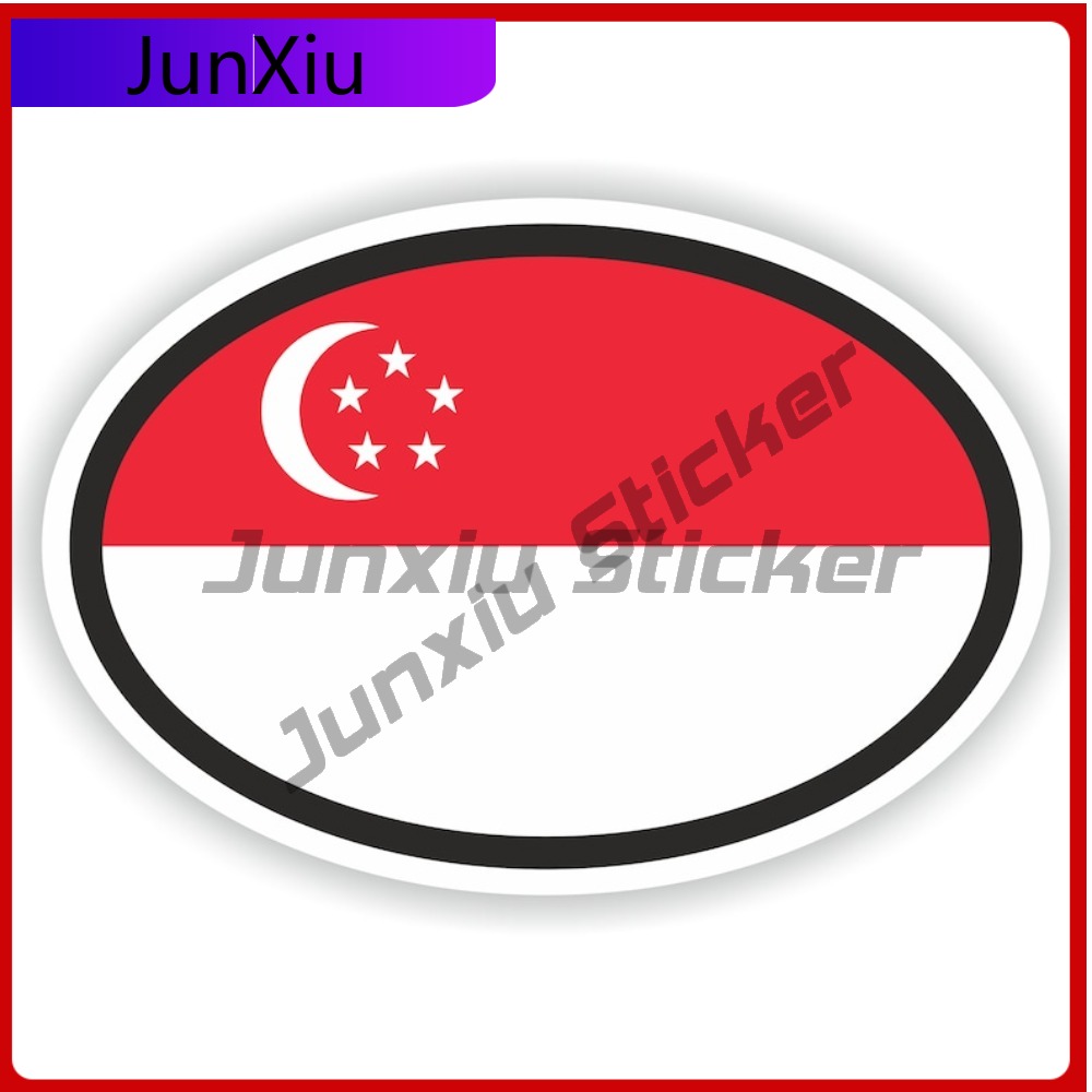 Singapore Flag Oval Sticker An - Car Accessories Singapore のレビューと価格