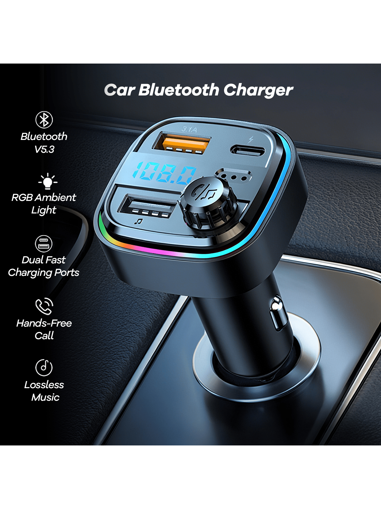 Car Bluetooth 5.3 FM Transmitt - Fm Transmitter のレビューと価格