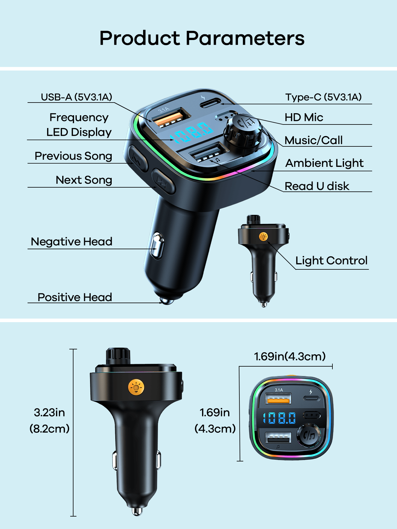 Car Bluetooth 5.3 FM Transmitt - Fm Transmitter のレビューと価格